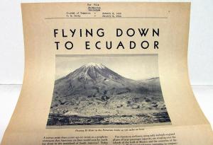 1930 Ford TriMotor Airplane Ad Proof Pan-American Air-Lines Flying To Ecuador