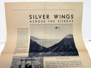 1930 Ford TriMotor Airplane Ad Proof Silver Wings Across The Sierras California