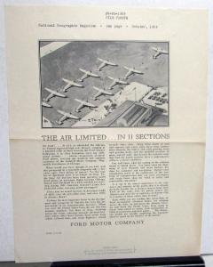 1929 Ford TriMotor Airplane Ad Proof The Air Limited National Geographic Mag