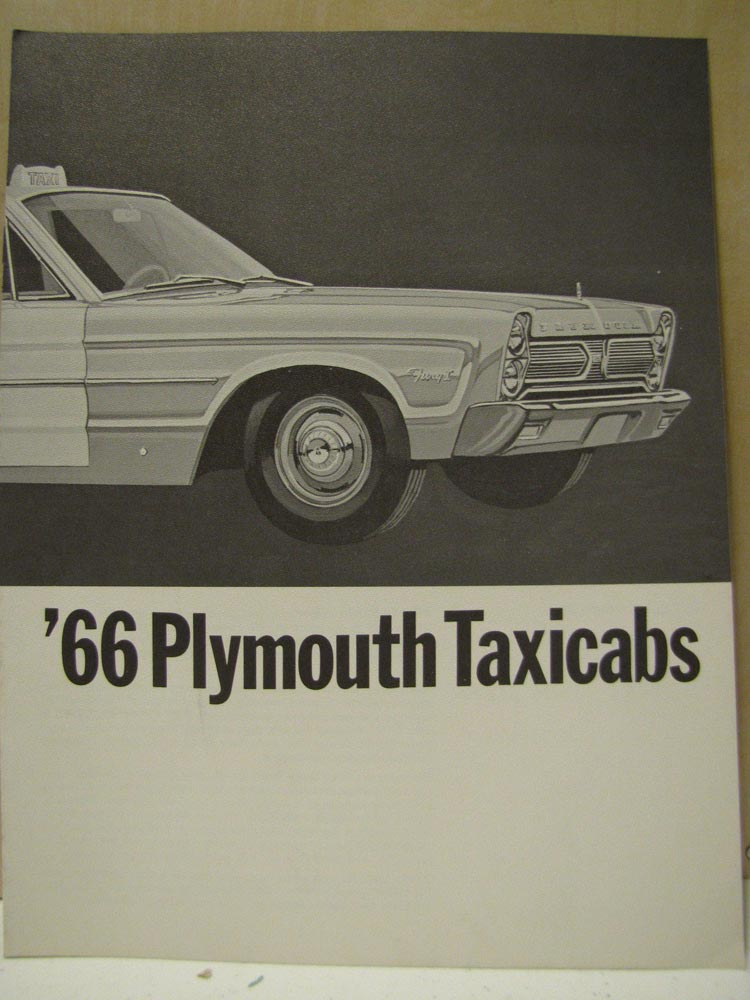 1966 PLYMOUTH BELVEDERE FURY TAXI CAB SALES BROCHURE TAXICAB