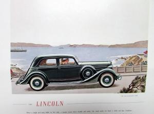1936 Lincoln V12 Magazine Large Color Ad Proof Five Passenger Coupe Original