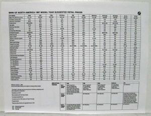 1997 BMW M3 Z3 5 7 Models Press Kit Photos & MSRP Sheet Original