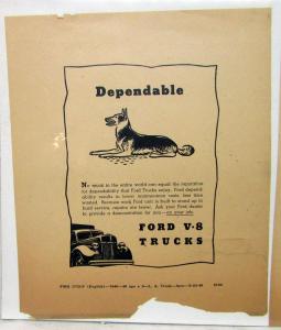 1940 Ford V8 Trucks Dependable Ad Proof Set English & Spanish Newspaper Magazine