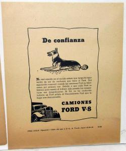 1940 Ford V8 Trucks Dependable Ad Proof Set English & Spanish Newspaper Magazine