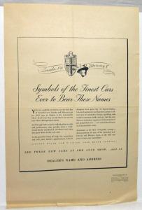 1942 Lincoln Mercury Newspaper Ad Proof Auto Show Invite Baltimore Sun American