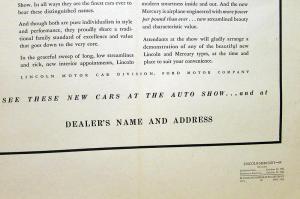 1942 Lincoln Mercury Newspaper Ad Proof Auto Show Invite Baltimore Sun American