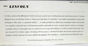 1934 Lincoln V12 Magazine Color Ad Proof Seven Passenger Sedan Fortune