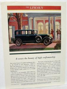 1930-1931 Lincoln Color Ad Proof Standard Limousine Time Magazine