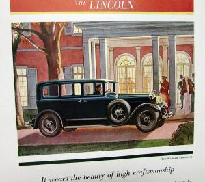 1930-1931 Lincoln Color Ad Proof Standard Limousine Time Magazine