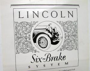 1927 Lincoln Newspaper Magazine Ad Proof Six-Brake System Local Dealer