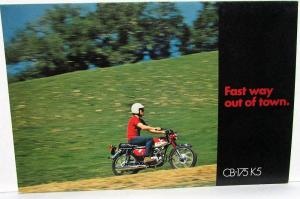 1971 Honda CB-175 K5 Motorcycle Dealer Sales Brochure Super Sport 175 Folder