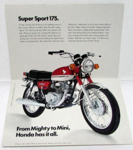 1971 Honda CB-175 K5 Motorcycle Dealer Sales Brochure Super Sport 175 Folder