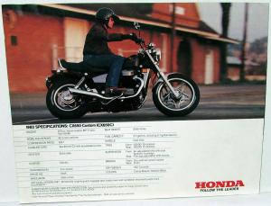 1983 Honda CX650 Custom Motorcycle Bike Dealer Sales Brochure CX650C