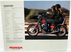 1985 Honda Motorcycle Bike Dealer Sales Brochure Shadow VT700C Folder
