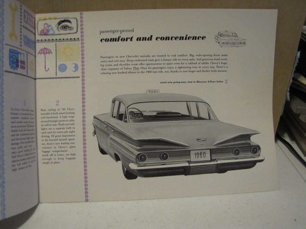1960 NOS Chevrolet Biscayne Taxi Cab Sales Brochure Taxicab