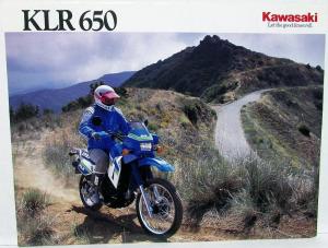 1990 Kawasaki KLR 650 Motorcycle Dealer Sales Brochure Data Sheet KL650-A4