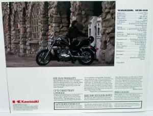 1990 Kawasaki Vulcan 88/88SE Motorcycle Sales Brochure Data Sheet VN1500-A4/B4