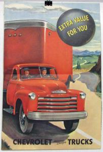 1952 Chevrolet Trucks Features Ball Gear Steering Sales Folder MAILER Original