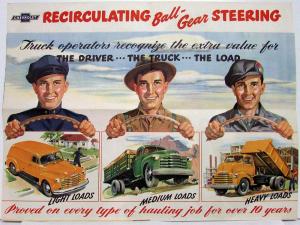 1952 Chevrolet Trucks Features Ball Gear Steering Sales Folder MAILER Original
