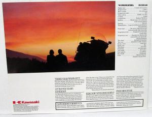 1990 Kawasaki Voyager XII Motorcycle Dealer Sales Brochure ZG1200-B4 Specs