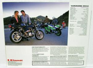 1990 Kawasaki Zephyr Motorcycle Dealer Sales Brochure ZR550-B1 Specs