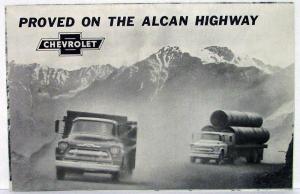 1957 Chevrolet Trucks Travel & Proved Alcan Highway Sales Brochure Original
