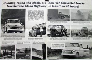 1957 Chevrolet Trucks Travel & Proved Alcan Highway Sales Brochure Original