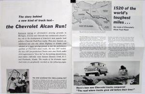 1957 Chevrolet Trucks Travel & Proved Alcan Highway Sales Brochure Original
