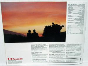 1991 Kawasaki Voyager VII Motorcycle Dealer Sales Brochure ZG1200-B5 Specs