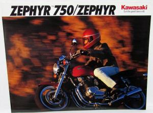 1991 Kawasaki Zephyr & 750 Motorcycle Dealer Sales Brochure ZR750-C1 ZR550-B2
