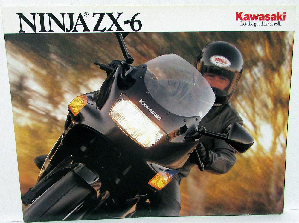 1990 Kawasaki Ninja ZX-6 Motorcycle Dealer Sales Brochure ZX600-D1 Specs