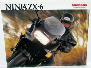 1990 Kawasaki Ninja ZX-6 Motorcycle Dealer Sales Brochure ZX600-D1 Specs