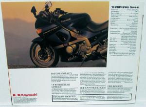 1990 Kawasaki Ninja ZX-6 Motorcycle Dealer Sales Brochure ZX600-D1 Specs