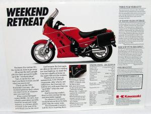 1991 Kawasaki Concours Motorcycle Dealer Sales Brochure Data Sheet ZG1000-A6