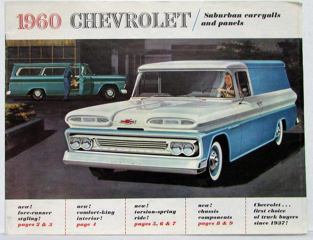 1960 Chevrolet Truck Suburban Carryalls Panel Revised Brochure Original