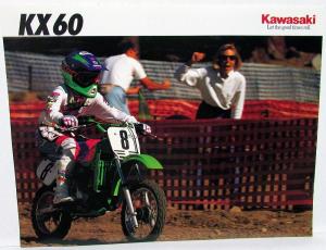 1992 Kawasaki KX 60 Motorcycle Dirt Bike Sales Brochure Data Sheet KX60-B8