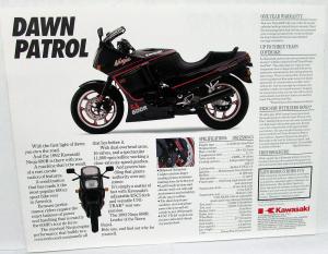 1992 Kawasaki Ninja 600R Motorcycle Sales Brochure Data Sheet ZX600-C5 Specs