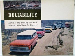 1963 Chevrolet Truck Full Line Reliability Tested Color Sales Folder Original