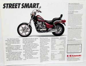 1992 Kawasaki Vulcan 500 Motorcycle Sales Brochure Data Sheet EN500-A3 Specs