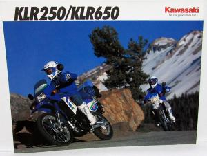 1992 Kawasaki KLR 250 & 650 Motorcycle Sales Brochure KL250-D9 & KL650-A6 Specs