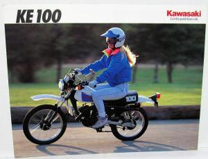 1992 Kawasaki KE 100 Motorcycle Sales Brochure Data Sheet KE100-B11 Specs