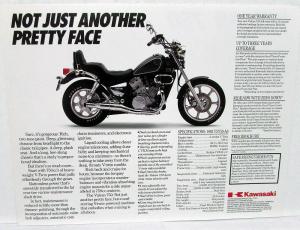 1992 Kawasaki Vulcan 750 Motorcycle Sales Brochure Data Sheet VN750-A8 Specs