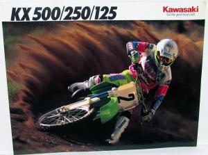 1992 Kawasaki KX 500 250 125 Motorcycle Sales Brochure KX500 E4 KX250 & KX125 J1