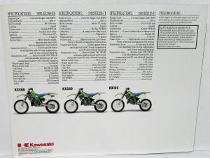 1992 Kawasaki KX 500 250 125 Motorcycle Sales Brochure KX500 E4 KX250 & KX125 J1