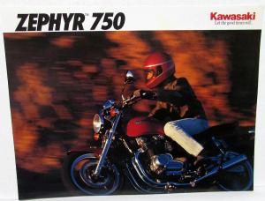 1992 Kawasaki Zephyr 750 Motorcycle Sales Brochure Data Sheet ZR750-C2 Specs