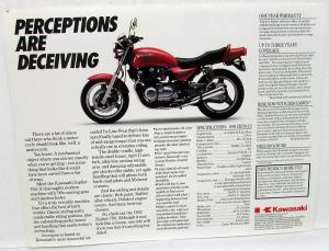 1992 Kawasaki Zephyr 750 Motorcycle Sales Brochure Data Sheet ZR750-C2 Specs