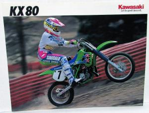 1992 Kawasaki KX 80 Kids Motorcycle Brochure Data Sheet Dirt Bike KX80-R2/T2