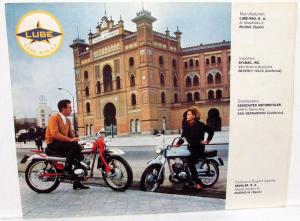 1965 Lube NSU Motorcycle Sales Brochure Spain Import To USA Market Vintage Bike