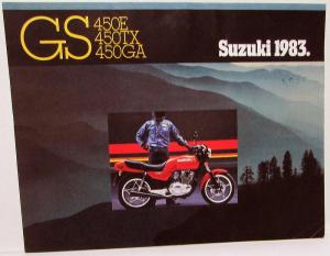 1983 Suzuki GS 450E TX & GA Motorcycle Dealer Sales Brochure Folder