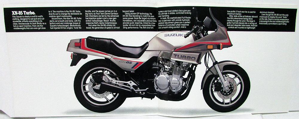 1983 Suzuki XN85 Turbo Motorcycles Dealer Sales Brochure Folder